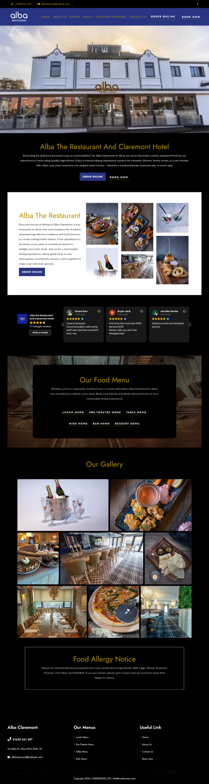 Bell Bottom Eatery website screenshot